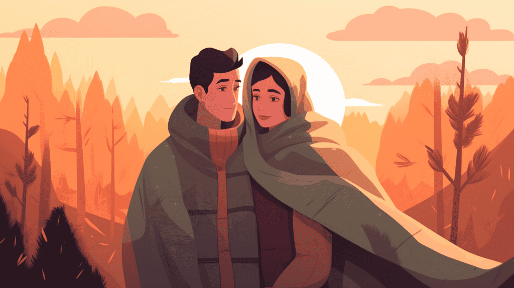 couple, blanket, camping, waterproof